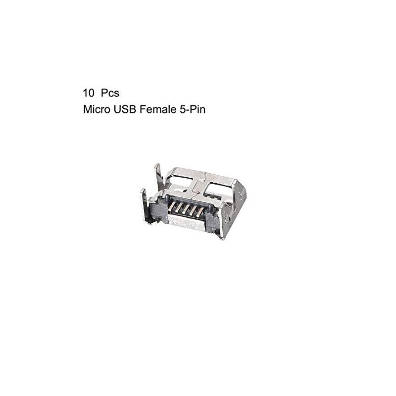 sourcing map 10PCS Micro USB Female Socket Connector Jack Port,