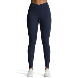 Aoxjox High Waisted Workout Leggings for Women Cross-Waist Crossover Tummy Control Trinity Buttery Soft Yoga Pants 26" (Navy, X-Large)