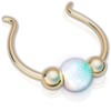 Gold Fake Septum Piercing - Thin 20 gauge Clip on