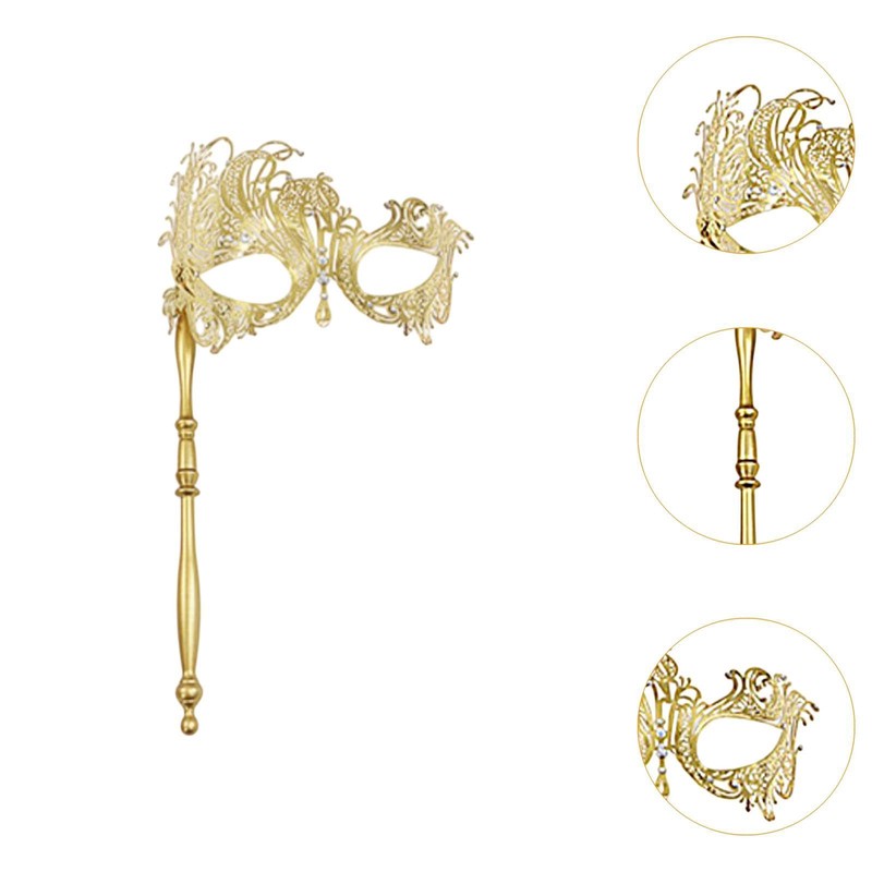 Frediuo Women Masquerade Mask Costume Prop, Metal, Elegant Party Face