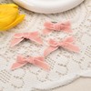 4Pcs Mini Pink Hair Bow Clips for Women Girls Small