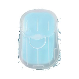 50Pcs Blue Portable Soap Sheets, Mini Portable Travel Soap Paper Sheets Disposable Water Soluble Hand Washing Bath Scented Paper Soap Camping Soap and Shampoo for Outdoor, Camping Hiking Personal Care