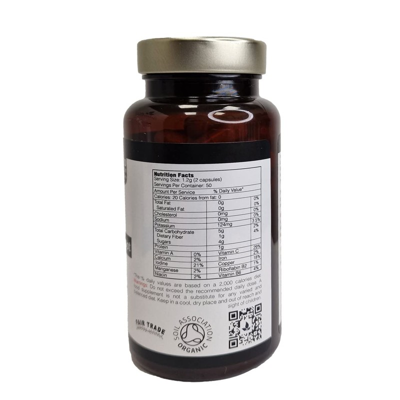Organic Black Maca Root Capsules, 100 Units of 500mg, Suitable
