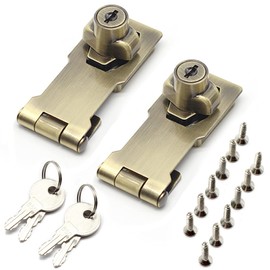 Safety Hasp with Lock Hasp Lockable Device Cabinet Lock Latch Lock Hasp with Padlock Hasp Lock Hasp Drawer Cabinet Lock Pack of 2
