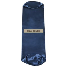 Pillowable - Case ONLY - Blue 48x8 Satin Silk Round Body Pillow Cover - Full Zipper Closure - Round Bolster Roll Body Pillowcase - Round Pillowcase - Hypoallergenic Pillowcase