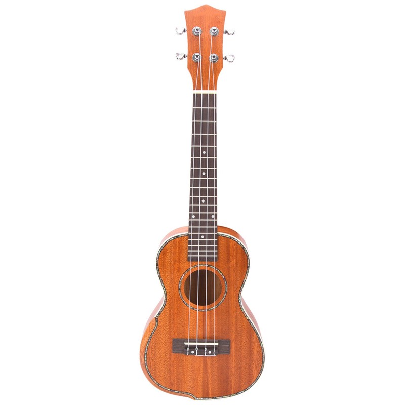 23in Ukulele Brown Mahogany Wood with Bag Capo String Cleaning
