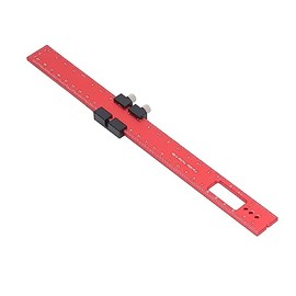 Regla de Trazado para Carpintería, Regla de Marcado de Tope Deslizante de Bolsillo de Aleación de Aluminio de 300 Mm con Muesca y Tope para Posición D