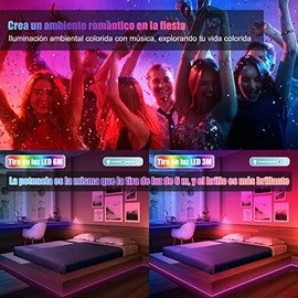 3M Super Bright Tira LED [App Bluetooth Smart Control], 30 LEDs/m, Diyife 5050 Tira de Luces LED Luces LED para Cuarto, Sincronización de Música/Voz Cambio de Color DIY para TV, Sofá, PC