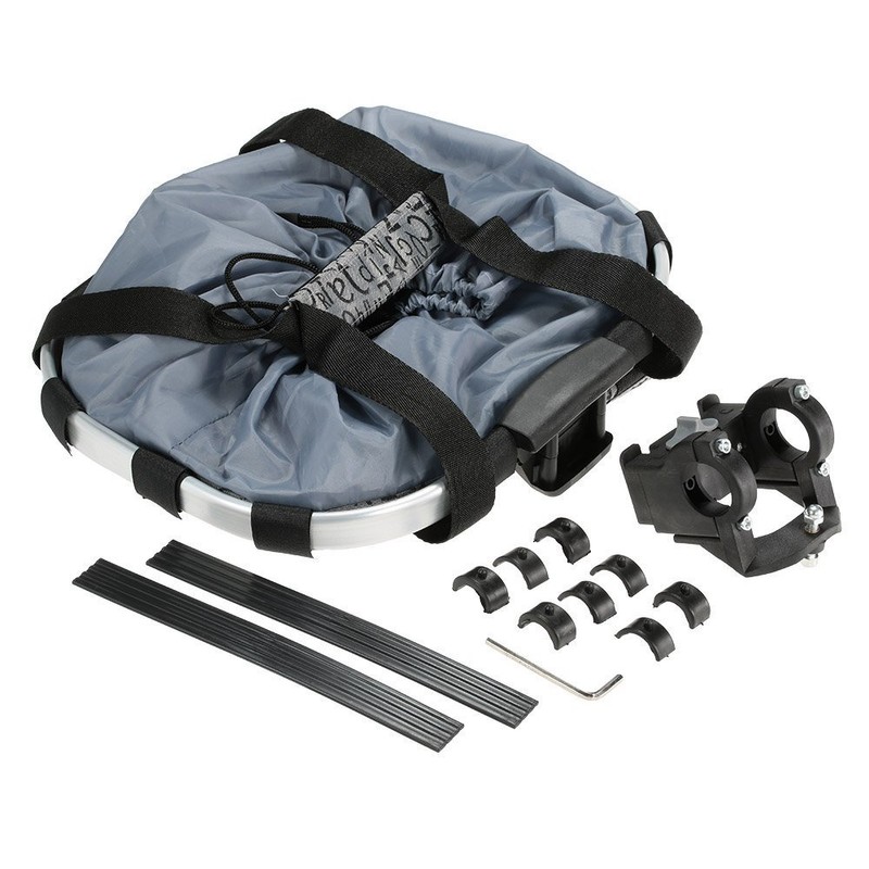 Redlution Bicycle Aluminum Alloy Frame Basket, Silver - Handlebar Mount,