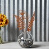 12 Pack Rusty Metal Garden Stakes, Rustic Metal Fern Leaf