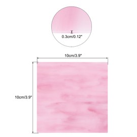 sourcing map Stained Glass Sheet Mosaic Tile 3.9 Inch x 3.9 Inch Bright Pink Stained Glass Sheets for Crafts DIY, Art Project