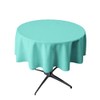 LA Linen Polyester Poplin Round Tablecloth, 58", Turquoise Light