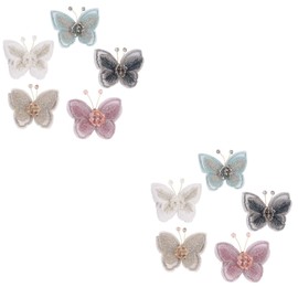 FOMIYES 10pcs Hair Clip Elegant Gauze Headdresses Navy Blue Green Pink Beige and White for Daily Use and Special Occasions