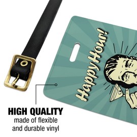 Happy Hour Best Seven Hours of The Day Luggage ID Tags Cards Set of 2