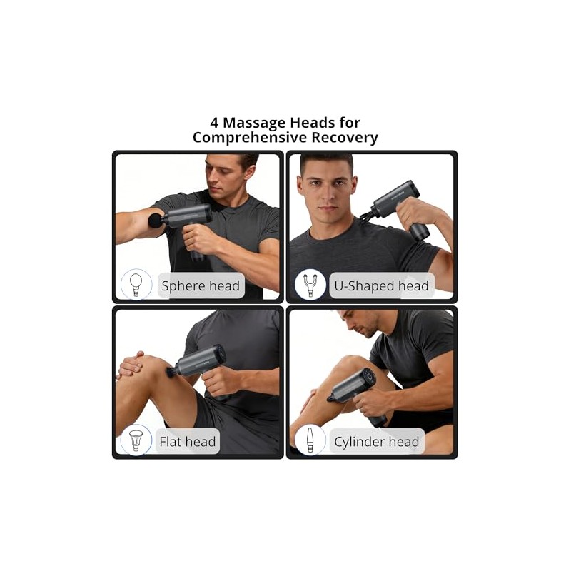 BarberBoss Mini Massage Gun with Pressure Sensor, 5 Intensity Levels