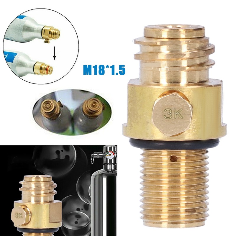 M18x1.5 Thread CO2 Cylinder Refill Adapter Pin Valve Converter Accessories