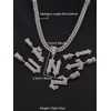Men's Street Trend Rhinestone Chunky Chain Pendant Necklace, Stylish Exquisite