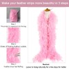 QIBZI Boas Decorative Feather Strips, Rose Red Turkey Feather Strips,
