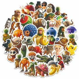 EIROVYA Pack of 60 Brain Red Italian Brain Red Tung tung tung Sahur Sticker Italian Brain Red BRR Patapim Tung Tung Tang Sahur Stickers for Water Cups Stickers Bags Notebooks