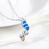 Midir&Etain Squirrel Necklace 925 Sterling Silver Blue Opal Acorn Pendant