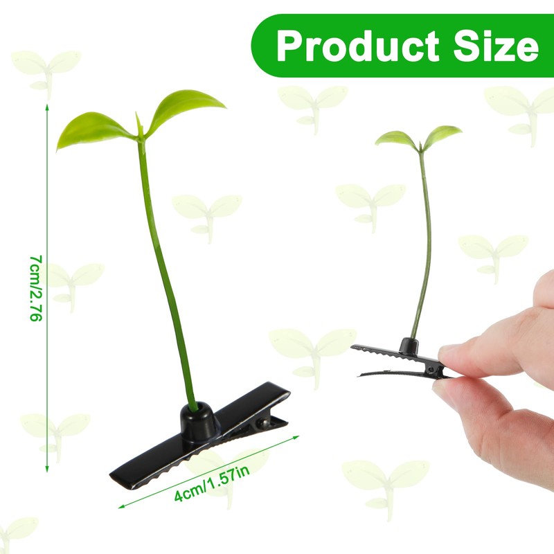 100pcs Sprout Clips, Funny Bean Sprout Hair Clips