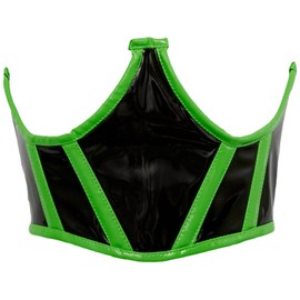 Lavish Black Patent w/Neon Green Patent Trim Underwire Waist Cincher Corset (Large)