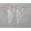 Minimal Geo Art Deco Hoop Earrings 925 Silver Triangular, Sterling