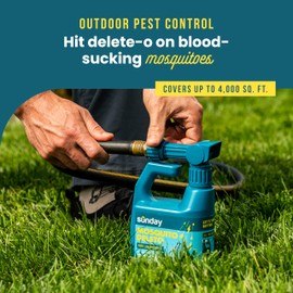 Sunday Mosquito Deleto - Mosquito Repellent & Bug Control Spray - Concentrated Lemongrass & Cedar Oils - for Mosquitoes, Fleas, & Ticks - Lasts up to 4 Weeks - Hose-On Sprayer, 32 Fl Oz