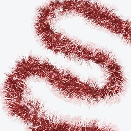 HO2NLE Pack of 6 Christmas Tinsel Garland, Christmas Trees Wreath, Decoration, Gold, 2 m for Christmas Tree, Wreath, Wedding, Party (Red)