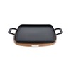 All-Clad Cast Iron Enameled Square Griddle with Acacia Trivet 11