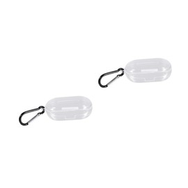 TEHAUX 1 PC Stylish Transparent Earphone Holder Case for Buds Compact Design with Carabiner for Easy Carrying Pressure Resistant Compatibility