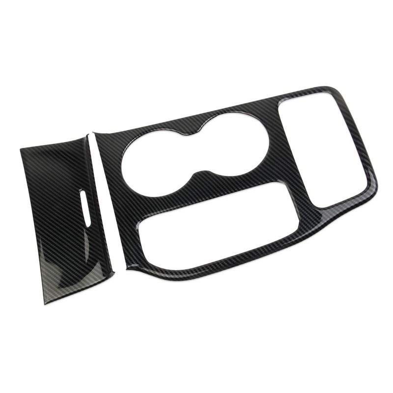 crosselec Carbon Fiber Center Console Gear Shift Panel Cup Holder