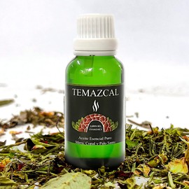 Aceite Esencial Temazcal Aromaterapia, difusor, hierbas, baños, splash, relajación, incienso, masajes, hidratación, meditación, yoga, bienestar, calma, paz, estres, relajante, aroma, frutal, herbal, bosque, naturaleza, esencia,