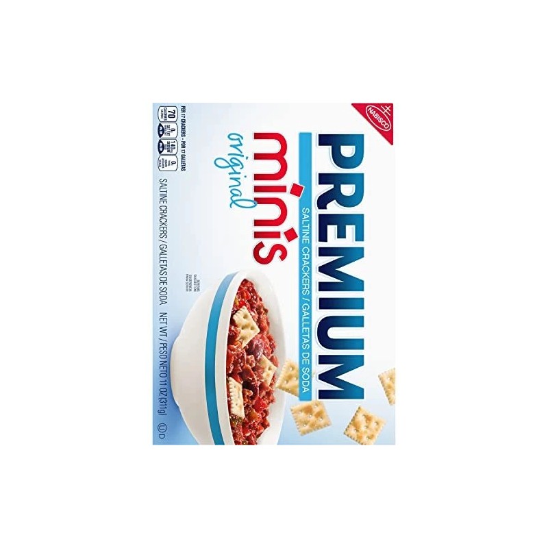 Premium Pack of 6 Premium Mini Saltine Crackers 11oz Light