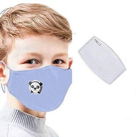 Zzteck Kids Face Mask Mouth Cover with Breathing Valve and 5 LKids Face Mask Mouth Cover Breathing Valve and 5 Layers Filter Reusable Blue-V