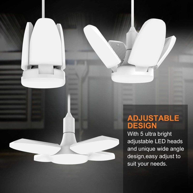 4 Pack LED Garage Lights, 6000 Lumens Garage Celling Light,