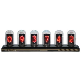 Vastarry Nixie Tube Clock Glow Tube Clock IPS Colour Screen Digital Clock DIY Analogue Digital Tube WiFi Time Desktop Digital Clock Decoration Gift (401)