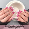 NOVO OVO White French Tip Square Nail Tips Press on