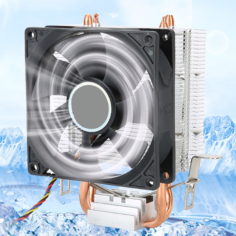 CPU Fan 4 Pin Connector Down Blow 2 Brass Pipe