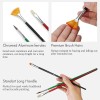ARTIFY 41 Pieces Long Handle Paint Brushes Set Includes a