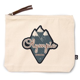 Olympic National Park, Washington, Mountain Peaks, Blue, 100% Cotton Zipper Pouch, Travel Accessory, Go Bag