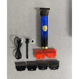 Boruibst BR-8012 Hair Clipper Set, Blue-Black, 6 combs, USB Charger