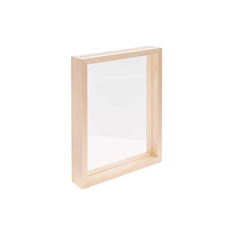 Wooden Frame Natural with Double Acrylic Panel 20 x 25