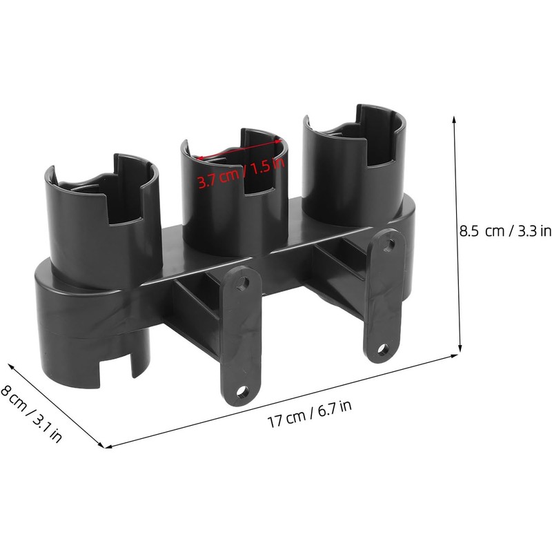 PRETYZOOM 2 Unidades Soporte Pared Negro de Plástico para Aspiradora