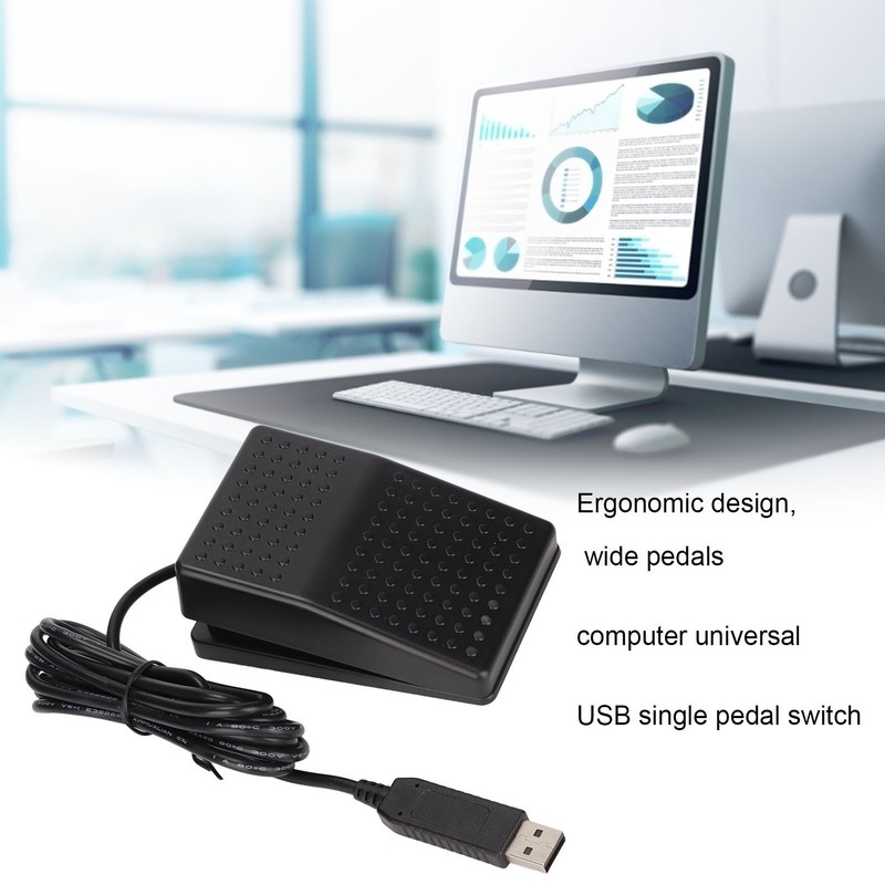 USB Foot Switch USB Single Pedal Mechanical Switch with Indicator