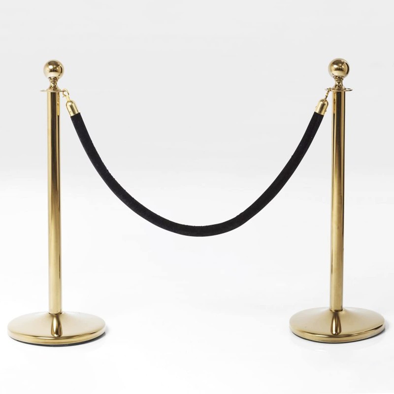 JAPCHET 4 Pack 6.5 Feet Velvet Rope, Black Velvet Stanchion