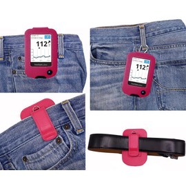 Premium Holster with Screen Protector, Belt Clip,Carabiner (Including a Neck Lanyard) for Freestyle Libre 3/ Freestyle Libre 2 (Hot Pink)