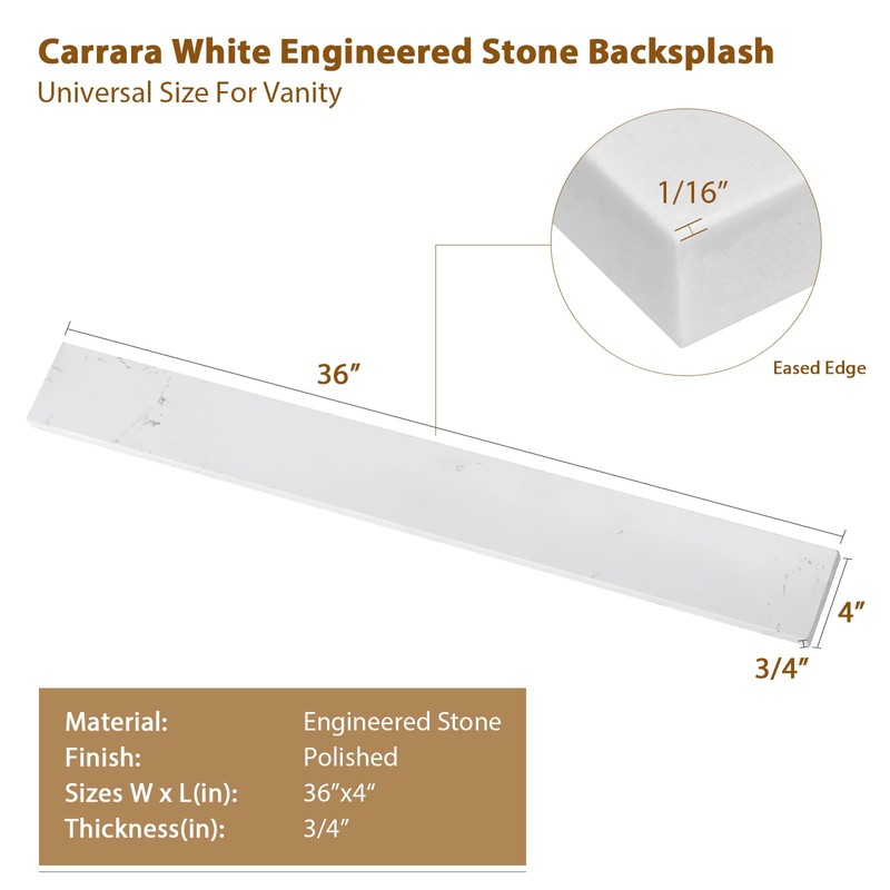 EQLOO 36 in. W x 4 in. H Engineered Stone