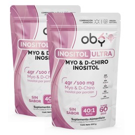Oby Inositol Puro Ultra Myo & D-Chiro Max Concentración polvo | 2 Pack 120 días