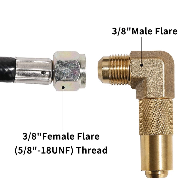 Roastove Propane Elbow Adapter with Extension Hose, 12 FT RV